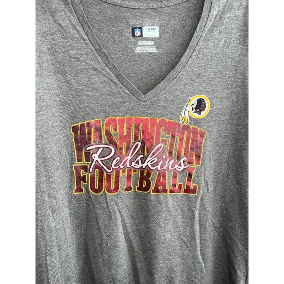 NFL Women's Washington Redskins Football V Neck Gray Shirt XXL - Picture 2 of 5